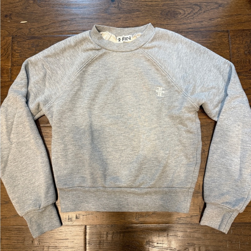 Eterne Shrunken Raglan Sweatshirt - Gray - Sz XS